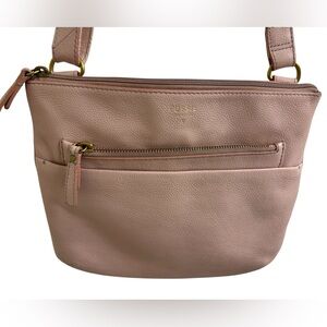Fossil dusty pink leather messenger bag